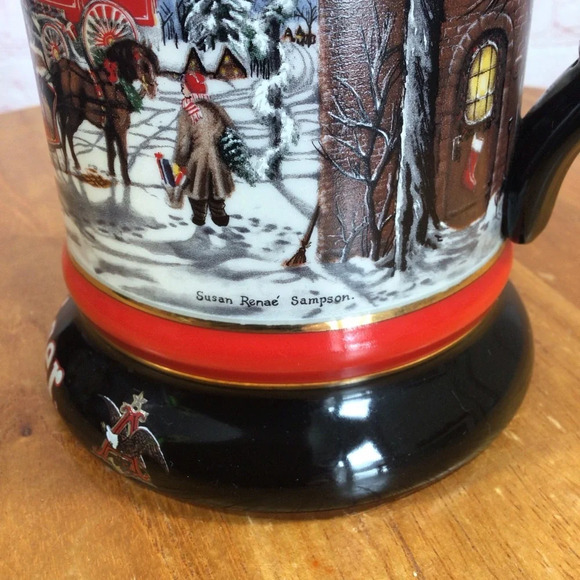 Vintage Budweiser 1992 Collector’s Series “A Perfect Christmas” Ceramic Stein - Picture 5 of 8